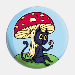 Mushroom Kitty - Globe Pin