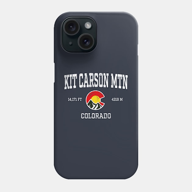 Kit Carson Mountain Colorado 14ers Vintage Athletic Mountains Phone Case by TGKelly