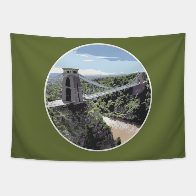 Clifton Suspension Bridge, Bristol Tapestry by TinyPrinters