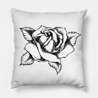 Black rose design Pillow