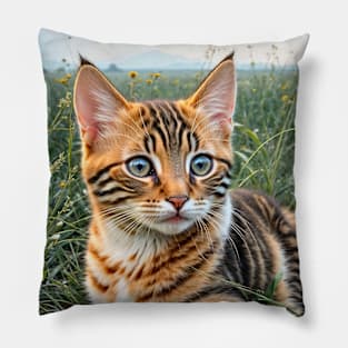 Beautiful Bengal Cat Kitten Pillow