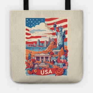 Vintage Travel USA Design Tote