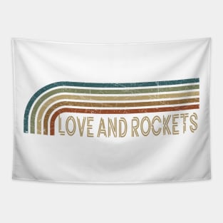 Love and Rockets Retro Stripes Tapestry