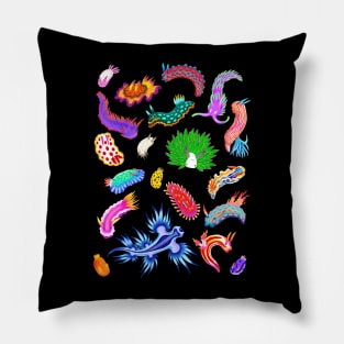 Rainbow Nudibranchs (Sea Slugs) Assortment Pillow