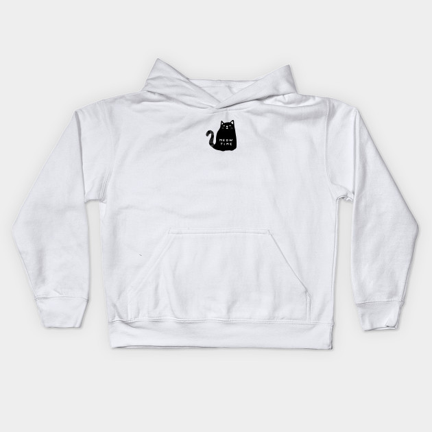 Meow Time Black Cat Drawing Meow Time Kids Hoodie Teepublic