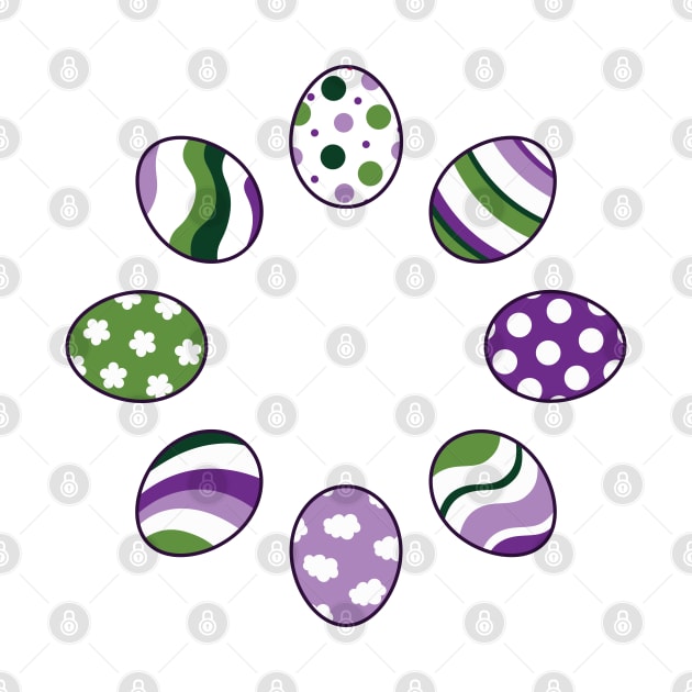 Eggs | Purple Green | Stripes | Dots | Clouds | White by Wintre2