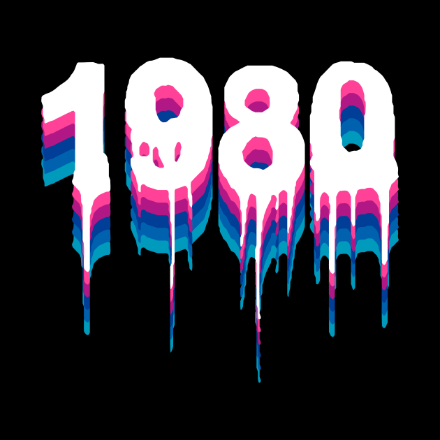1980 Year Liquid Retro Neon by Liquids