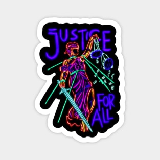 Justice for all neon popart Magnet