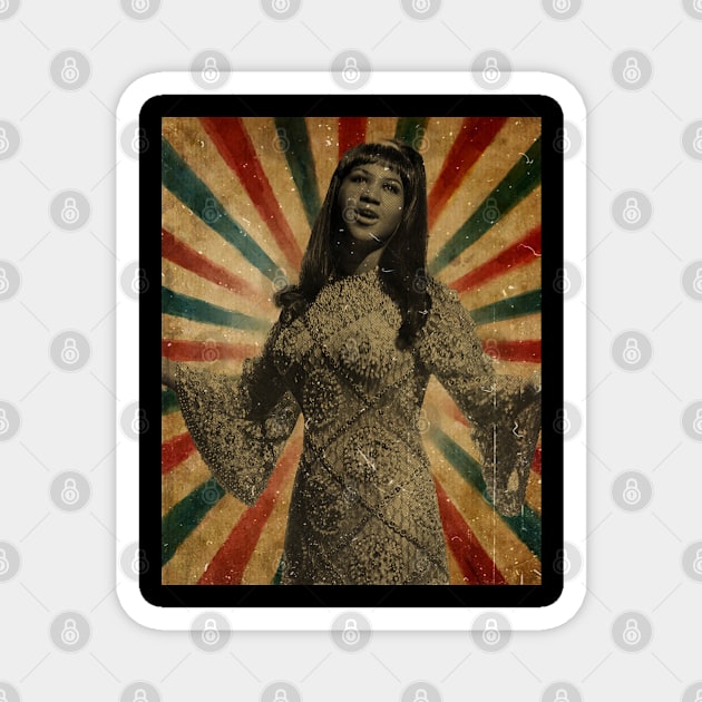 Photo Vintage Retro Look Fan Design // Aretha Louise Franklin Magnet by Janji Joni