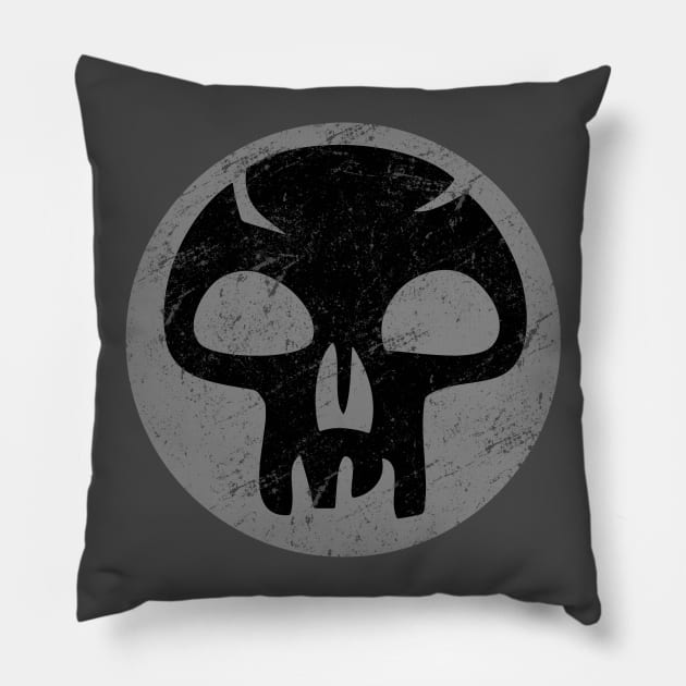 Black Mana Magic The Gathering Pillow by KrateMilk