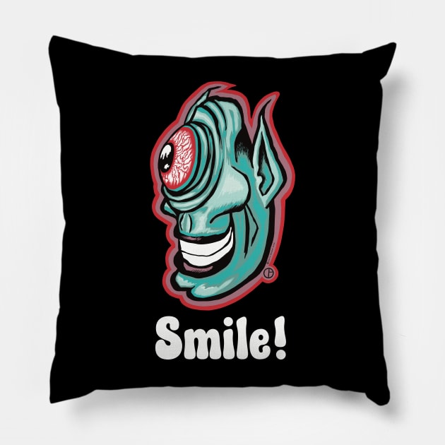 Sy Klopz Smile! Pillow by Art from the Blue Room