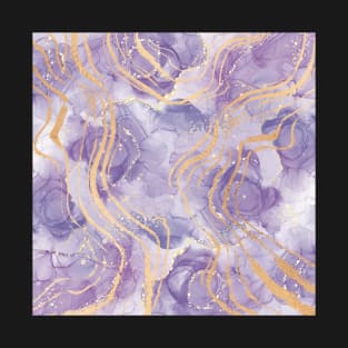 Purple and gold marble T-Shirt