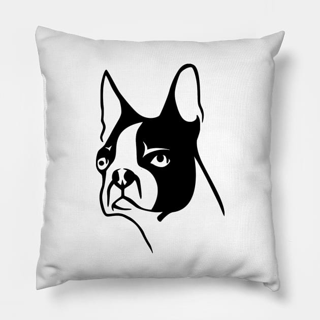 boston terrier Pillow by baikteman