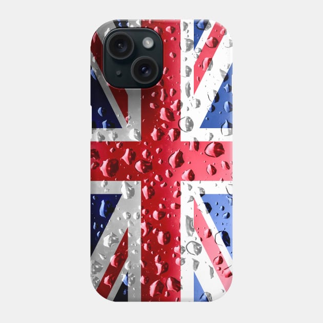 Flag of the United Kingdom - Raindrops Phone Case by DrPen