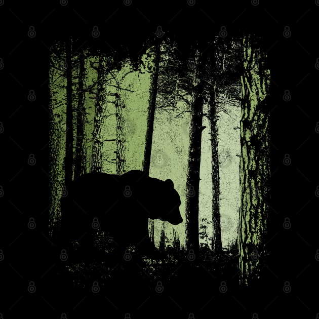 Twilight Forest Outdoor Romantic Grizzly Bear Silhouette by SkizzenMonster