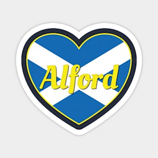 Alford Scotland UK Scotland Flag Heart Magnet