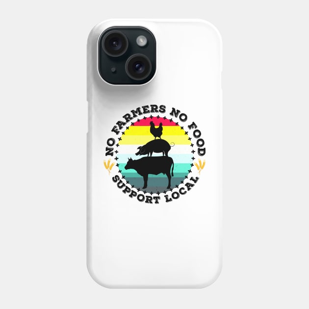 No Farmers No Food Support Local Graphic Design Phone Case by PlusAdore