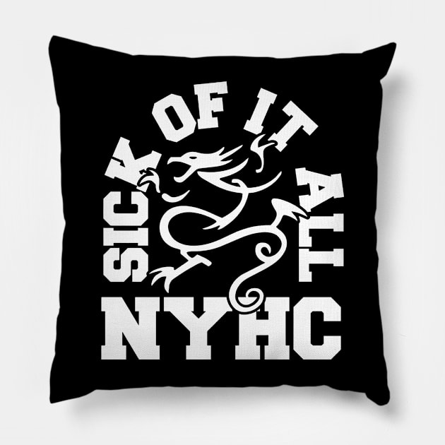 Sick of it all Pillow by CosmicAngerDesign