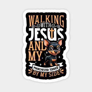 Jesus and dog - Manchester Terrier Magnet