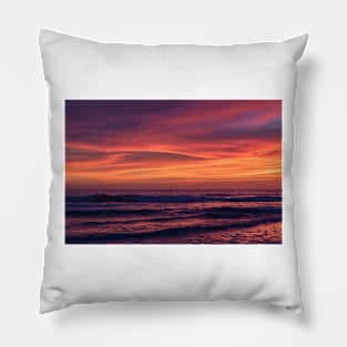 Colorful beach sunset Pillow