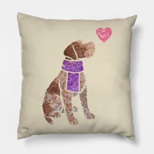 Watercolour German Wirehaired Pointer Pillow