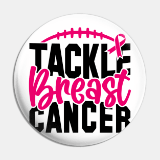 Tackle Breast Cancer Football Sport Awareness Support Pink Ribbon Pin