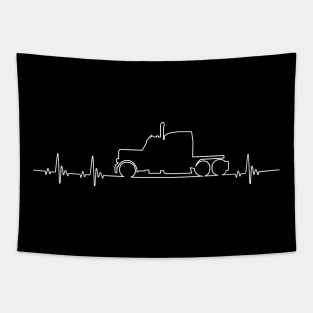 Trucker Pulse Truck Driver Heartbeat Tapestry