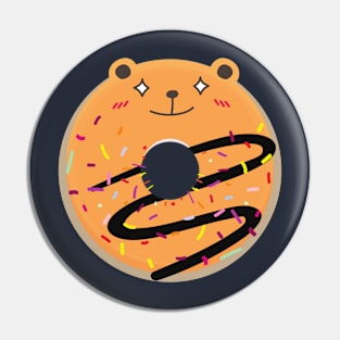 Smug Orange Bear Donut Pin