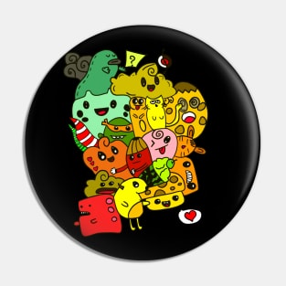 Monster doodle Pin