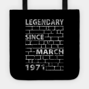 Mason Bricklayer 50 Birthday Gift March 1971 Tote