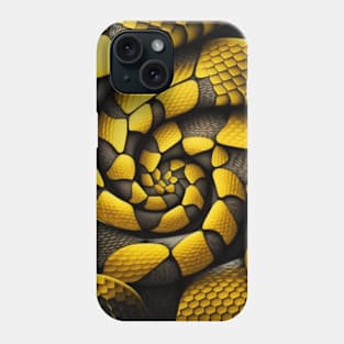 Snake pattern, with pattern, SciFi, scale pattern, black and yellow Phone Case