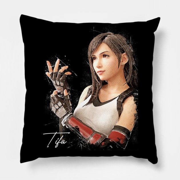 Tifa Lockhart Final Fantasy VII Remake Pillow by Creativedy Stuff