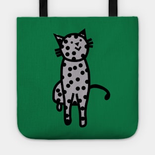 Gray Black Spotty Cat Tote