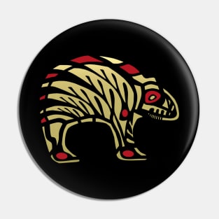 Tribal Black and Gold Bear Icon Pin