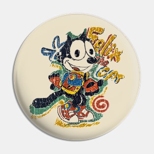 VINTAGE TEXTURE FELIX THE CAT Pin