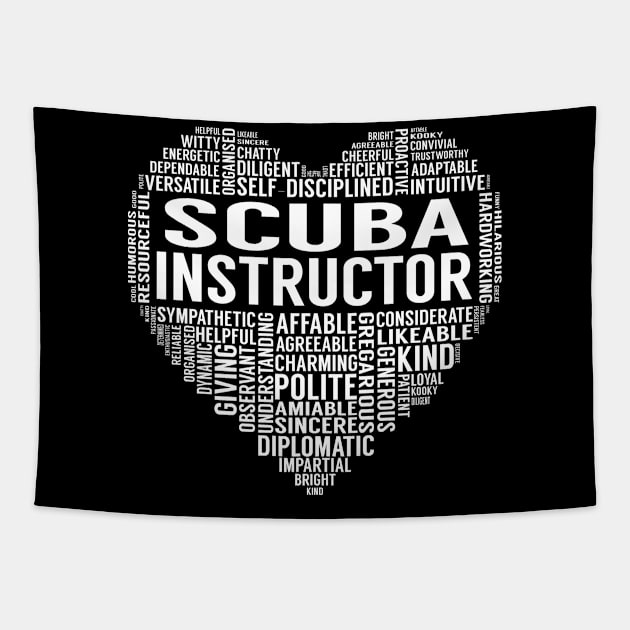 Scuba Instructor Heart Tapestry by LotusTee