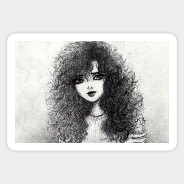 Curly Hair Girl - Girl - Sticker | TeePublic Curly Hair Girl - Girl - Sticker | TeePublic