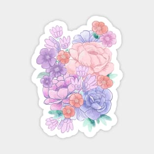 90s Watercolor Floral Overload Magnet