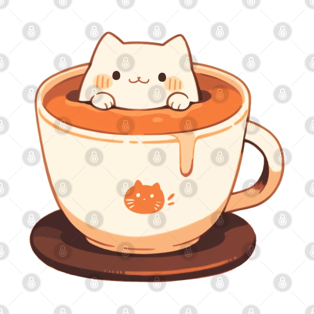 Kawaii kitten in a cup by JP