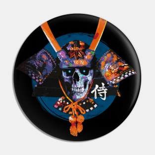 Grinning Samurai Skull Pin