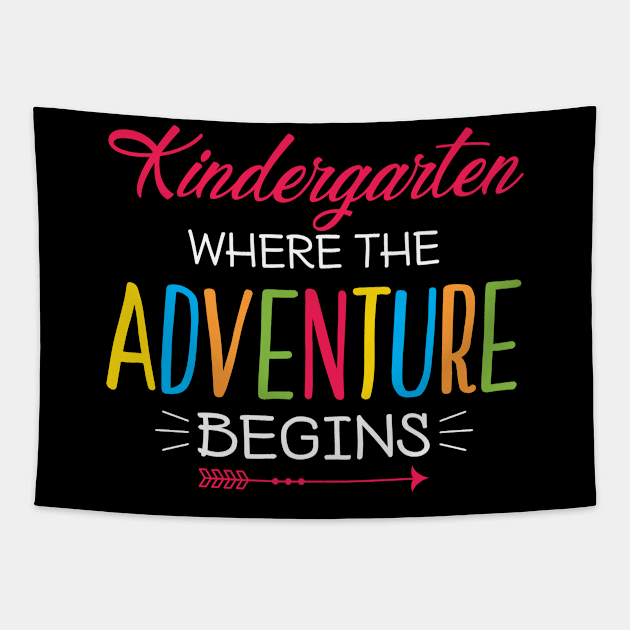 Kindergarten Teacher Where Adventure Begins Tapestry by HCMGift