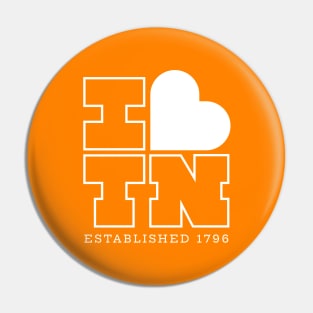 I Heart TN - White on Orange Pin