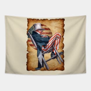 vintage - Abraham lincoln sleep on a chair Tapestry