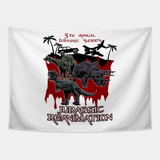 Jurassic Reanimation Design 2 Tapestry by Lady Jenji