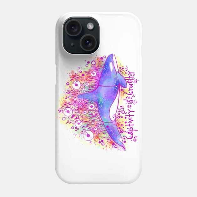 Captivity is Cruelty ( Orca / Vegan ) Phone Case by artbysavi