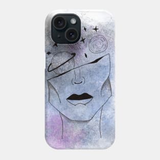Girl with planets and space Phone Case