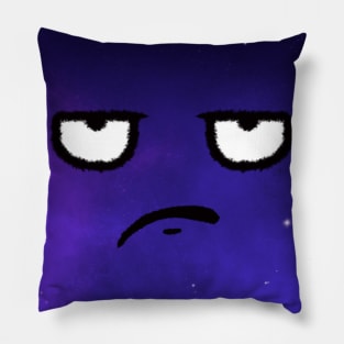 angry monster rolled his eyes. blue t shirt. masks Pillow