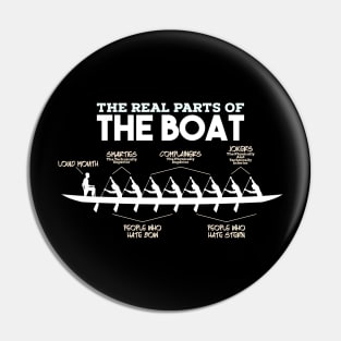 The Real Parts Of The Boat - Funny Rowing Kayak T-Shirts and Gifts Pin