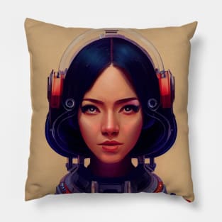 Retro Space Woman Pillow