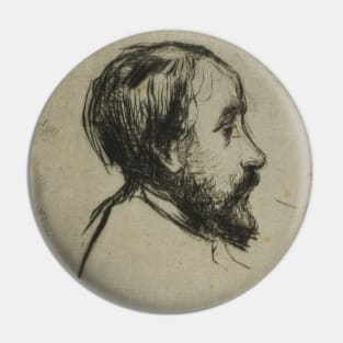 Profile Portrait of Degas by Marcellin Gilbert Desboutin Pin